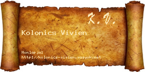 Kolonics Vivien névjegykártya